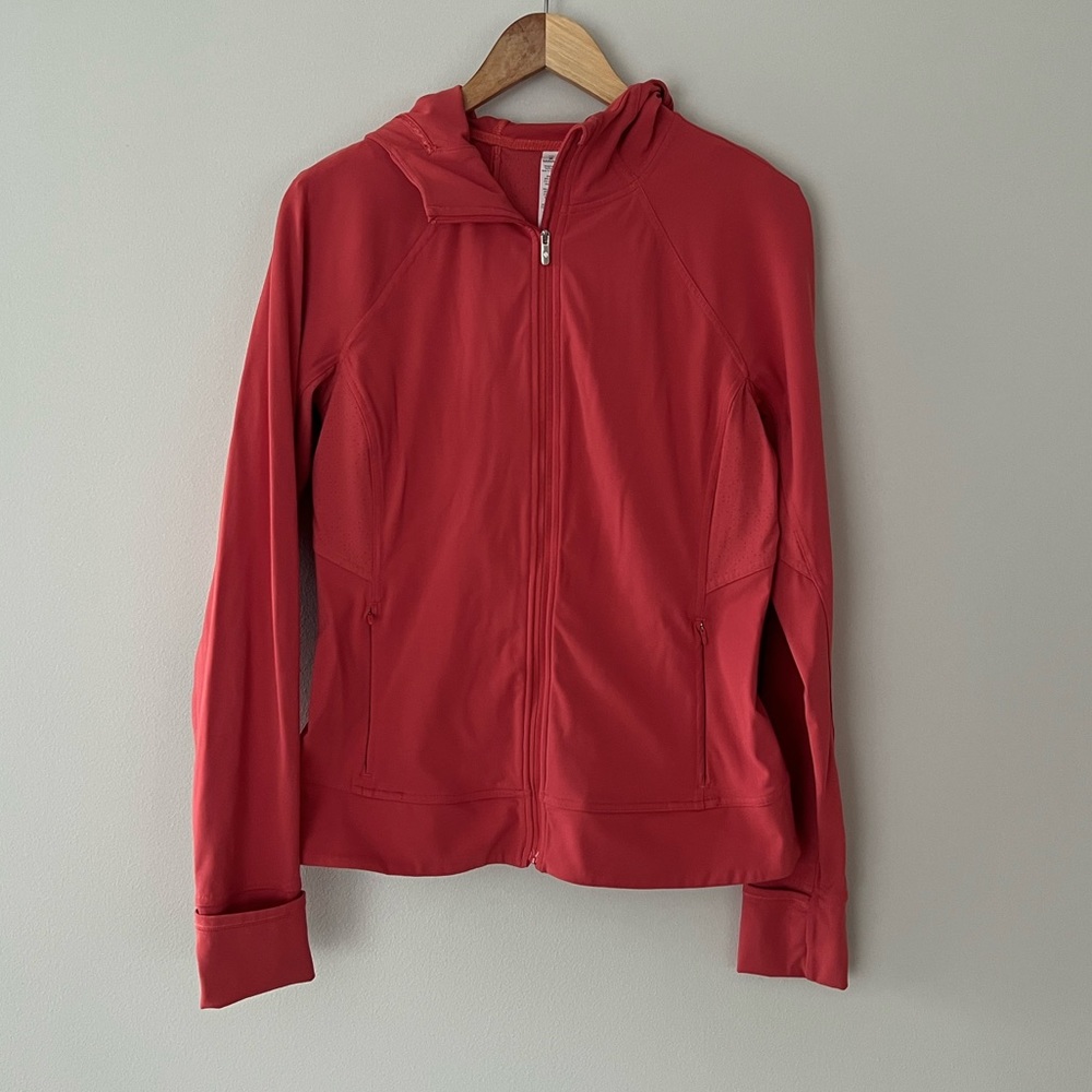 Lululemon Orangey Red Zip Up Jacket SZ 10